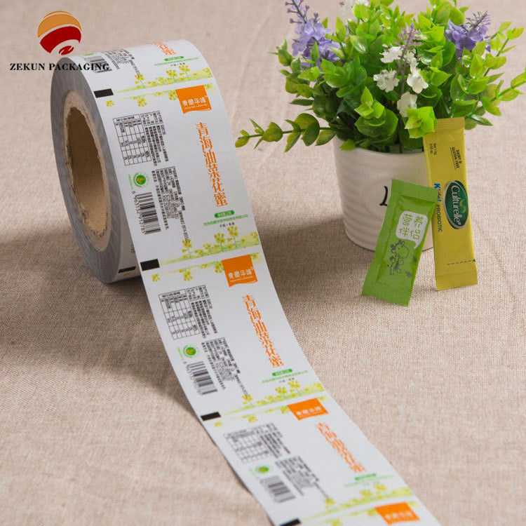 Fleksibel PET/AL/PE Film Roll Dengan Desain Khusus Fitur Cerah Selesai Berbagai Kapasitas