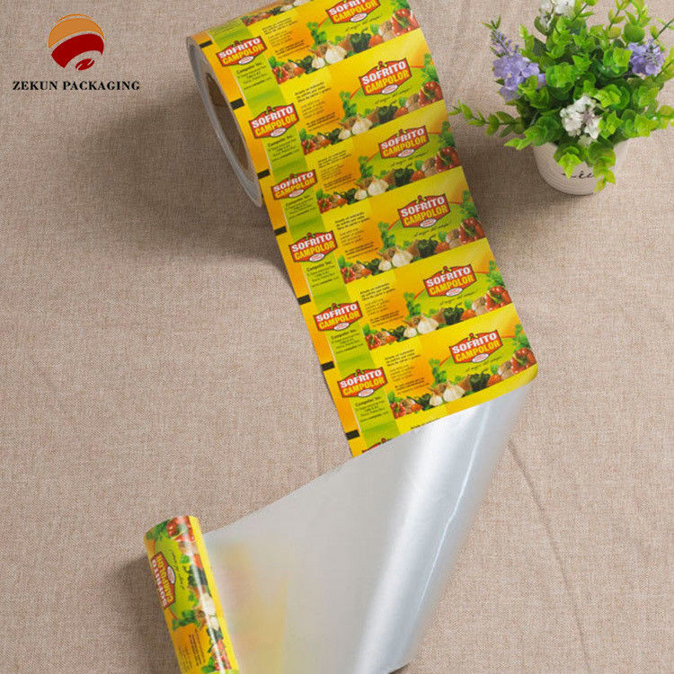 Desain katup yang dapat disesuaikan Fleksibel Kemasan Roll Film Fleksibel Kemasan Dengan Zip Lock Tear Notch