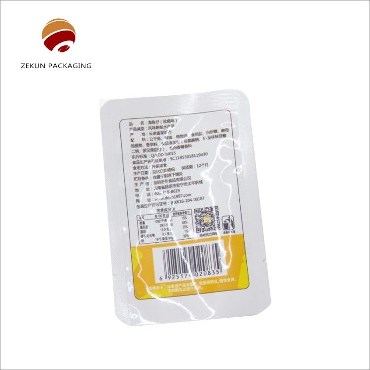Tas Retort Desain Khusus Dengan Segel Hot Press CMYK/PANTON 10 Warna
