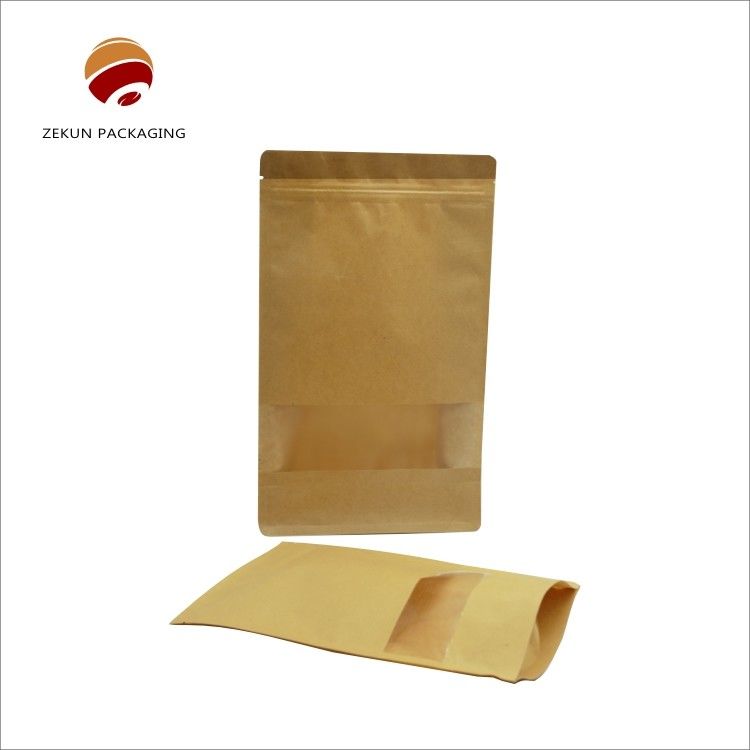 Kantong Kertas Kraft Ramah Lingkungan dengan Permukaan Matt yang Ditcetak dengan Gravure Kemasan Makanan 200 g - 5 kg
