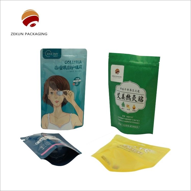 Bau-Buktinya Datar Bagian Bawah Berdiri Kantong Zipper Gravure Pencetakan Hot Press Sealing