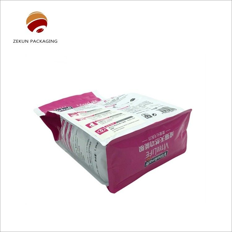 Grave Printed Custom Pet Food Bag CMYK/PANTON Warna Mat atau Cerah