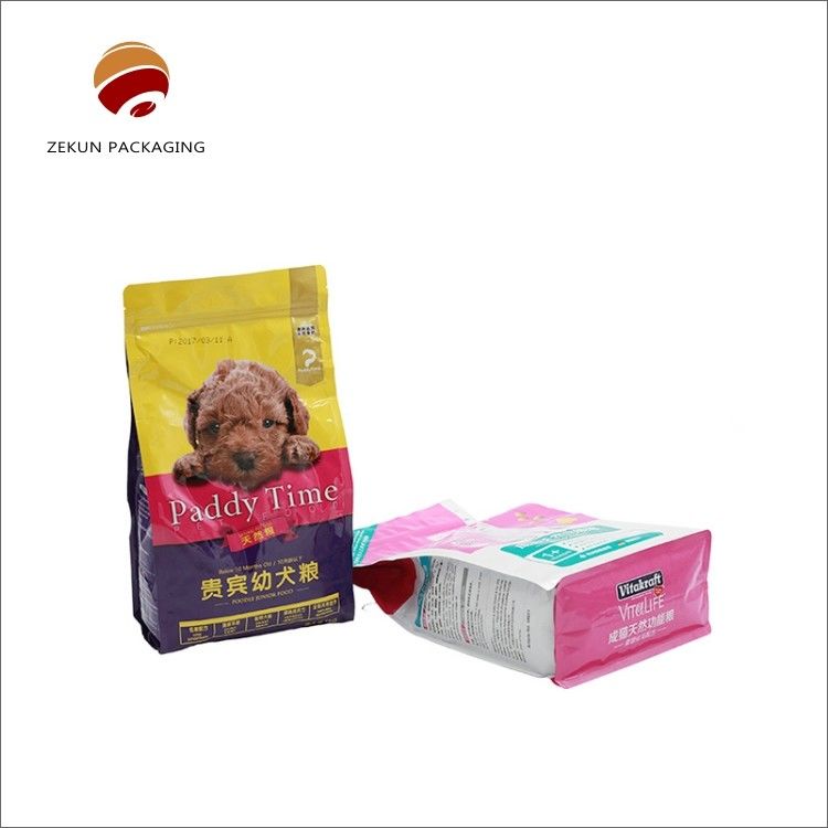 Disesuaikan Mat Atau Cerah Finishing Pet Food Bag Kelembaban Proof Zipper Packaging Bag
