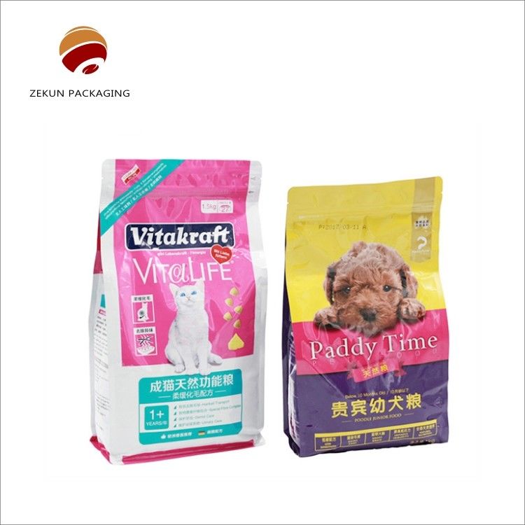 Grave Printed Custom Pet Food Bag CMYK/PANTON Warna Mat atau Cerah