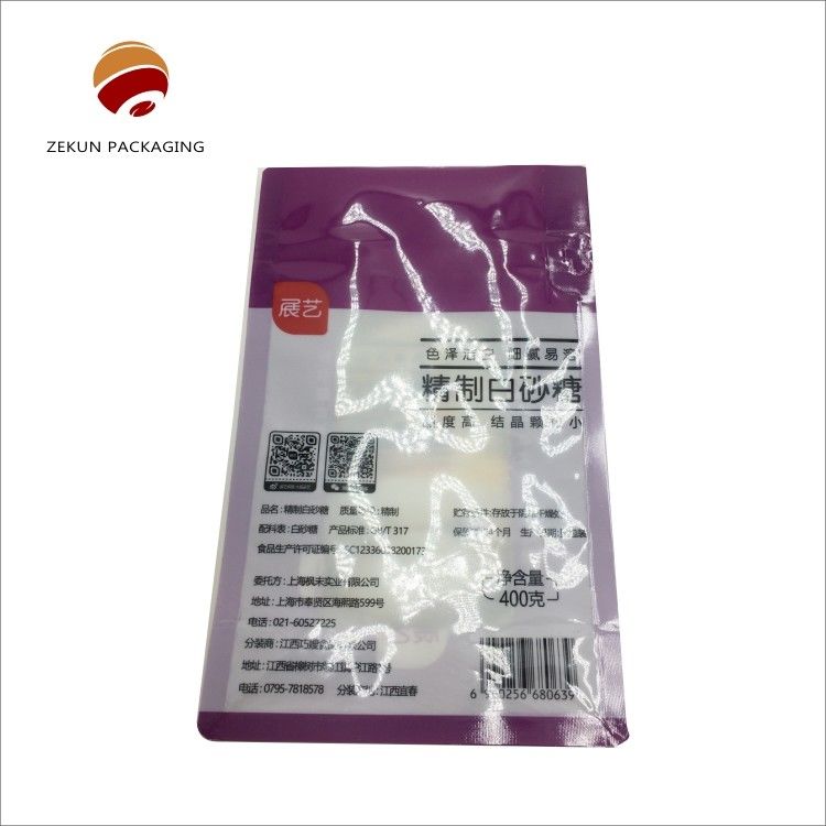 CMYK Gravure Printing Standing Bag Flat Bottom Moisture Proof Zipper Jenis