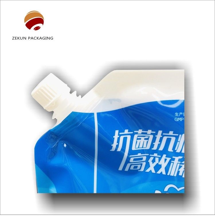 PET berwarna-warni Spouted Stand Up Barrier Bags Dengan Logo Khusus