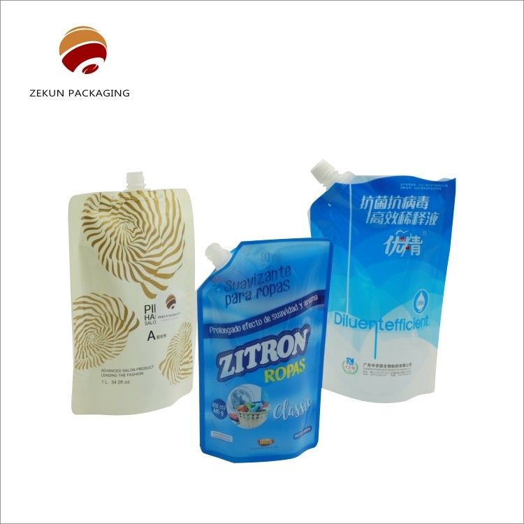 Disinfektan Jus Cairan tahan lama Spout Kantong Sampai 10 Warna Ukuran Opsional