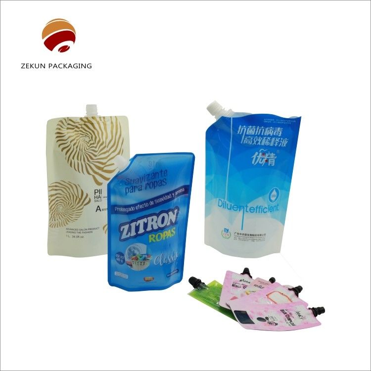 PET/OPP/AL Liquid Spout Bags Liquid Detergent Bag Warna CMYK