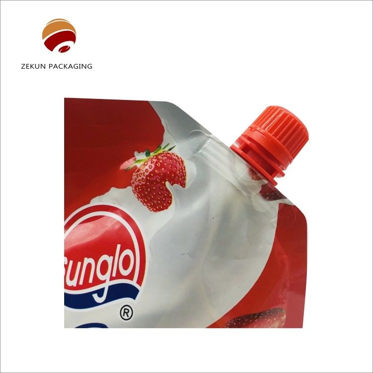 Tas Minuman Custom Proof Bau Dengan Spout PET Berwarna Berbagai Ukuran