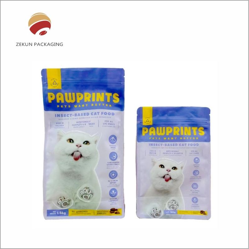 PET berwarna / AL / PE Gravure Printing 3 Side Seal Pet Food Bag Untuk Klien Permintaan Pencetakan