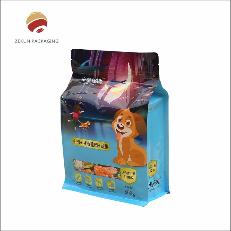Custom Pet Food Bag Warna Vibrant Zipper Top Kelembaban Proof Gravure Printing