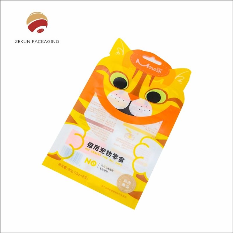 Tas Makanan Hewan Peliharaan Desain Khusus dengan Zipper Top Vibrant CMYK Printing PET/AL/PE Materi