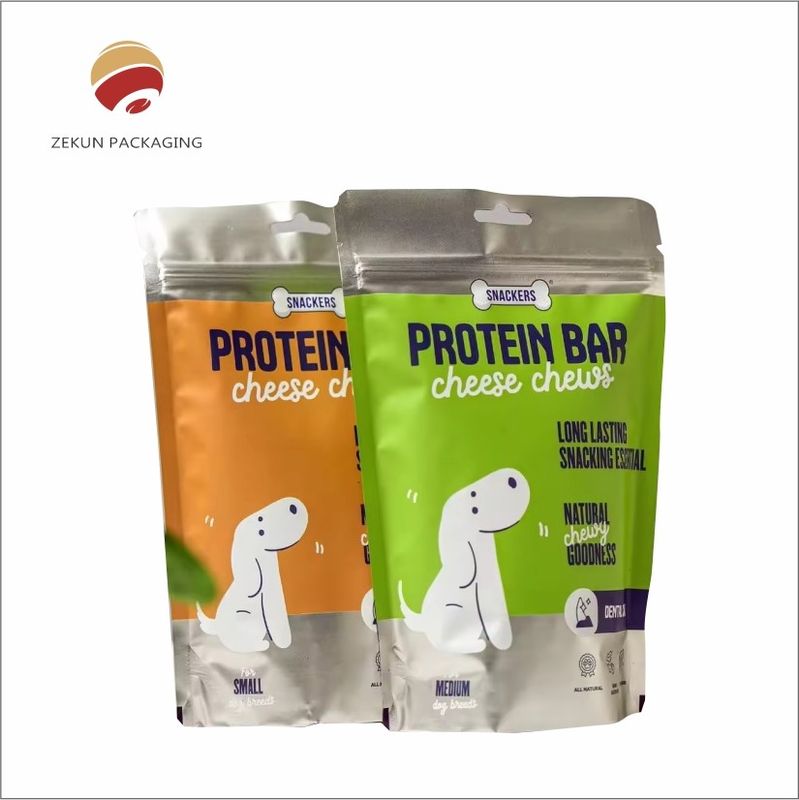 Tas Makanan Hewan Peliharaan Desain Khusus dengan Zipper Top Vibrant CMYK Printing PET/AL/PE Materi