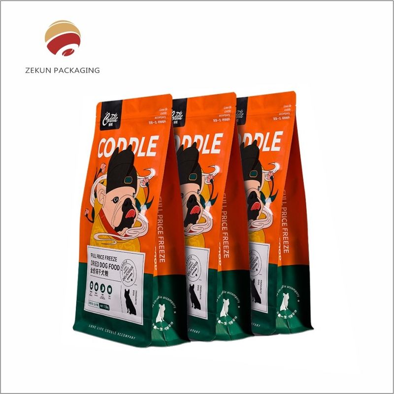 Custom Pet Food Bag Warna Vibrant Zipper Top Kelembaban Proof Gravure Printing