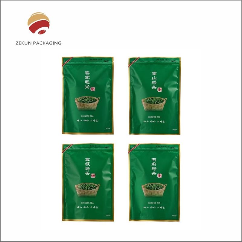 Tas kemasan teh yang disesuaikan dengan finish matt atau mengkilap untuk 30-2000g teh
