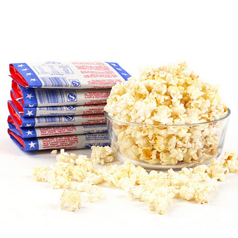 Kantong Kertas Kraft Tahan Air dan Minyak Oven Microwave Kantong Kertas Popcorn Khusus