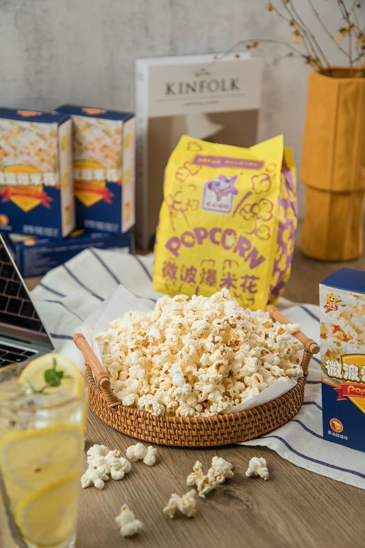 Kantong Kertas Kraft Tahan Air dan Minyak Oven Microwave Kantong Kertas Popcorn Khusus